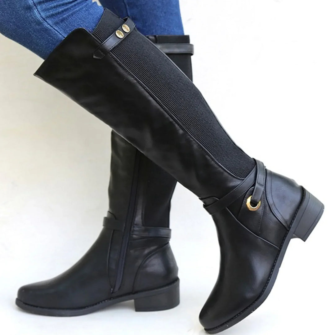 Women's Cowboy Boots in Brown Leather in Black