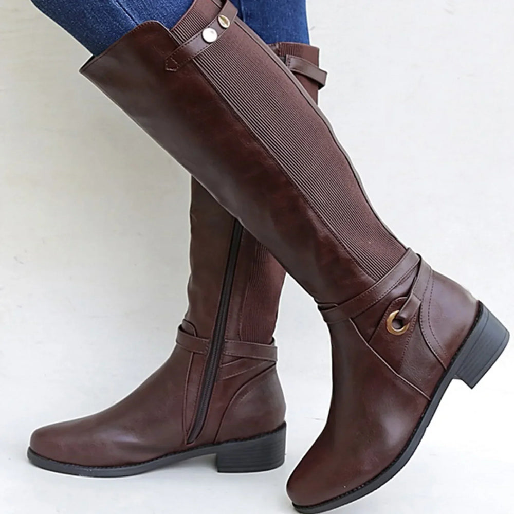 Women's Cowboy Boots in Brown Leather in Brown