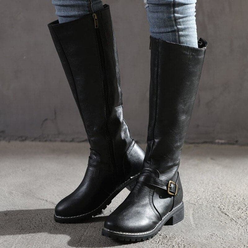 Women's Cowboy Boots Knee-High Buckled (4)