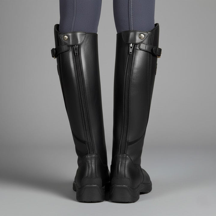 Women's Cowboy Boots, Knee-High Leather Outdoor Wear in Black 2