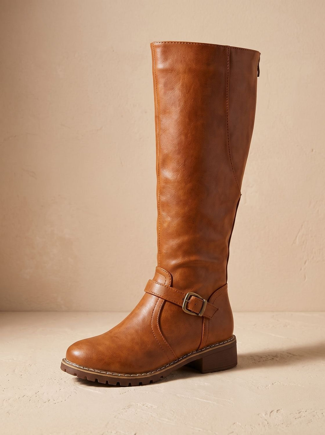 Women's Cowboy Boots Knee-High with Gold Buckle (2)