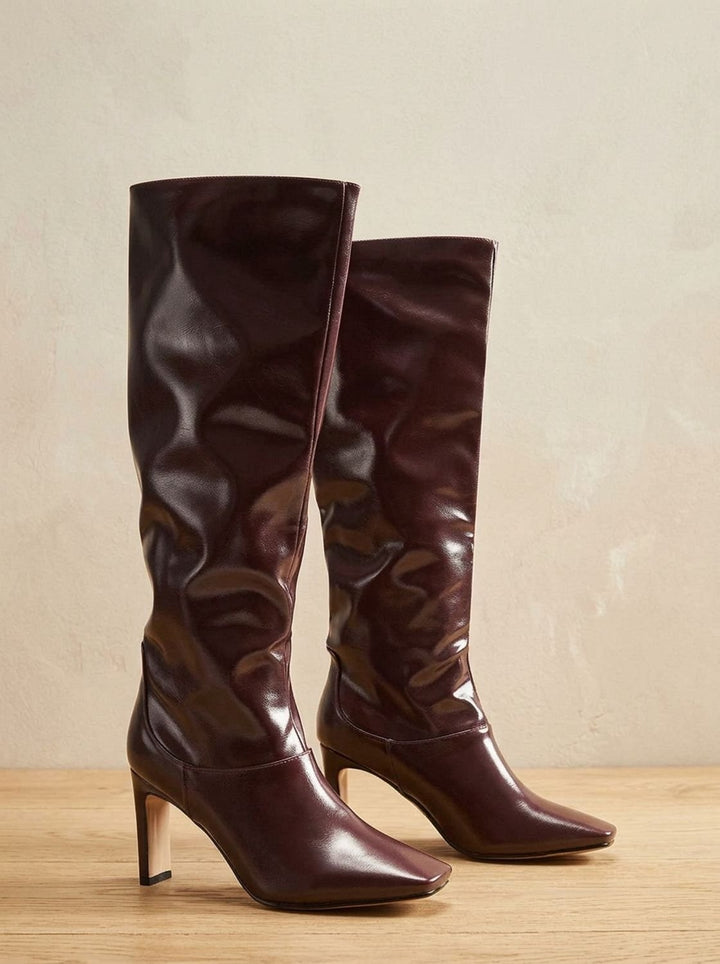 Women's Cowboy Boots Knee-High with Square Heel (4)