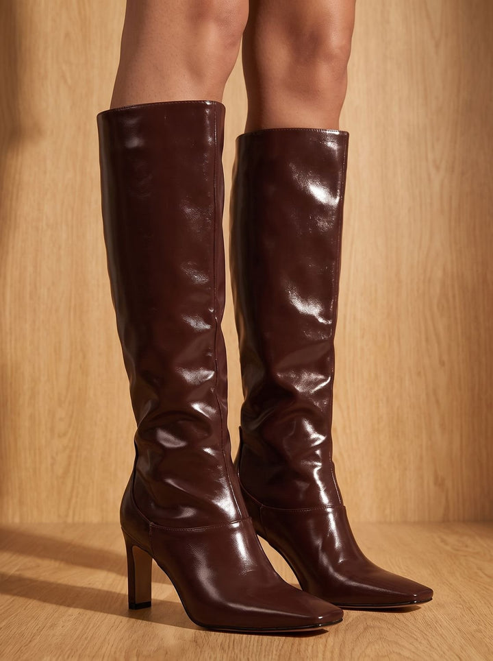 Women's Cowboy Boots Knee-High with Square Heel (5)