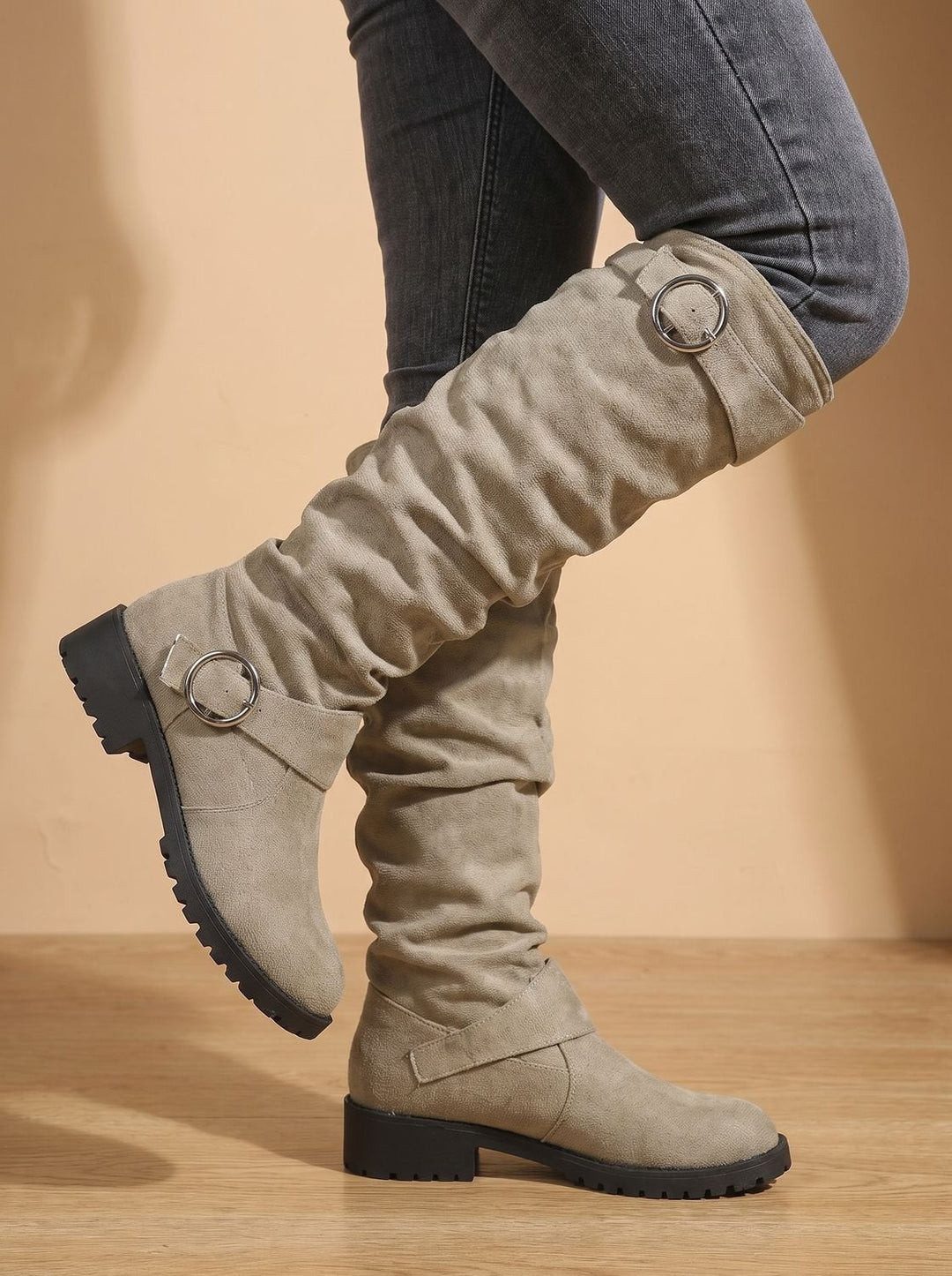 Women's Cowboy Boots Slouchy Suede Knee High (4)