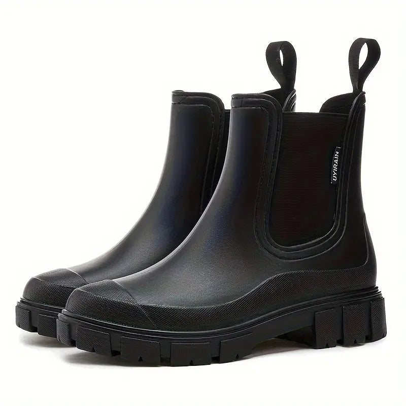 Women's Cowboy Boots Waterproof Slip-On Ankle in Black