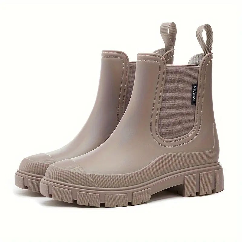 Women's Cowboy Boots Waterproof Slip-On Ankle in Brown