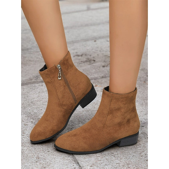 Women's Cowboy Boots with Ankle Zip in Brown