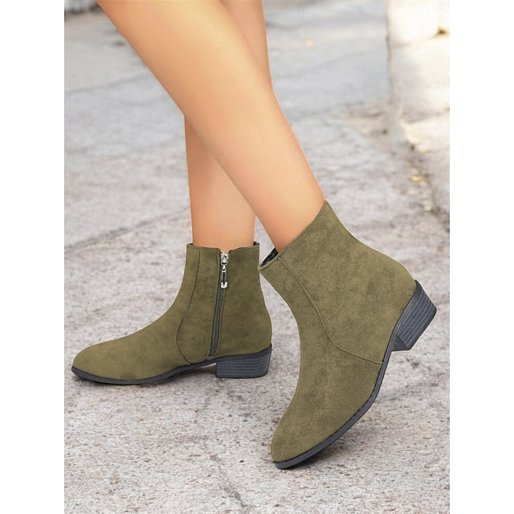 Women's Cowboy Boots with Ankle Zip in Green