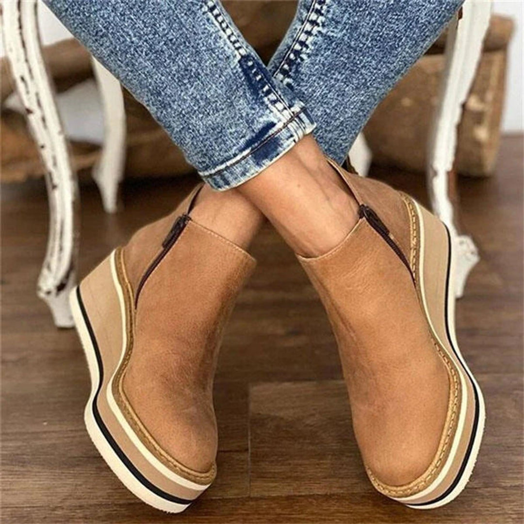 Women's Cowboy Boots with Platform Wedge Sole (4)