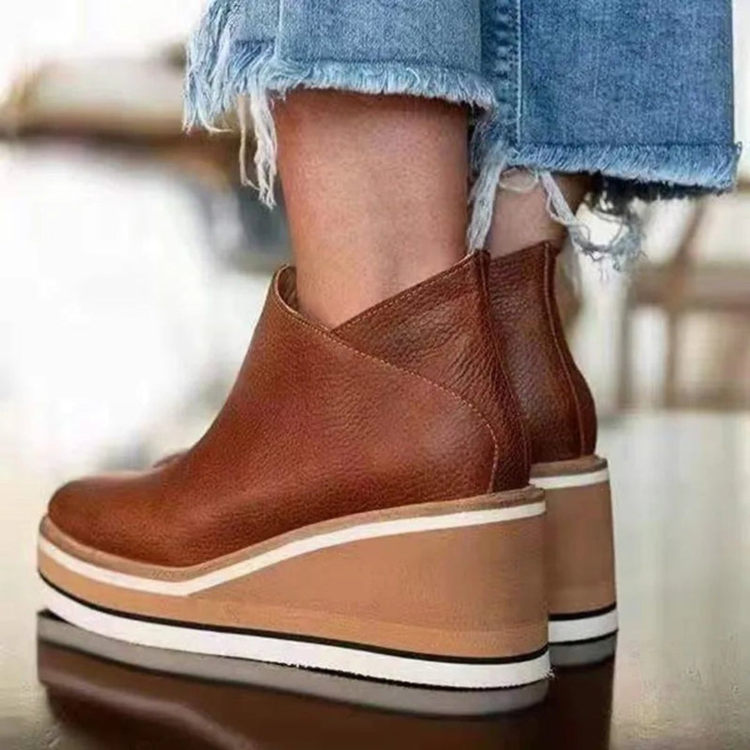 Women's Cowboy Boots with Platform Wedge Sole (9)