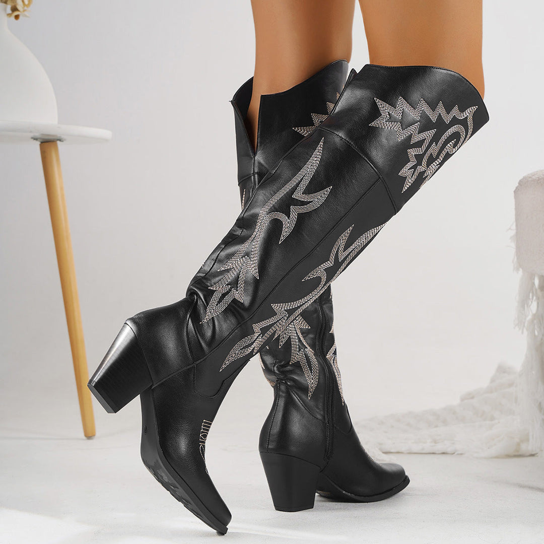 Women's Cowboy Knee High Boots (2)