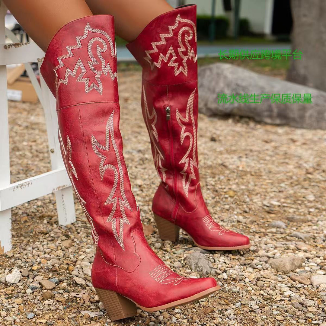 Women's Cowboy Knee High Boots (3)
