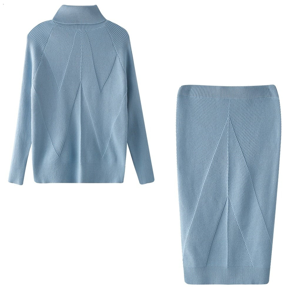Women's Cozy Knit Christmas Dress for Holiday Celebrations in Blue