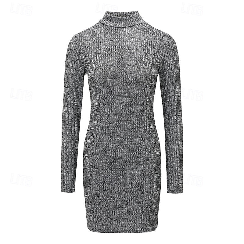 Women's Cozy Knitted Jumper Dress for Everyday (2)