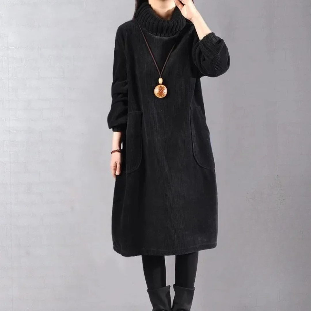 Women's Cozy Midi Jumper Dress for Autumn (3)