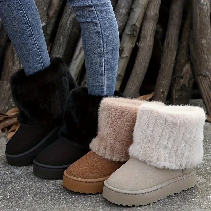 Women's Cozy Platform Ankle Cowboy Boots (3)