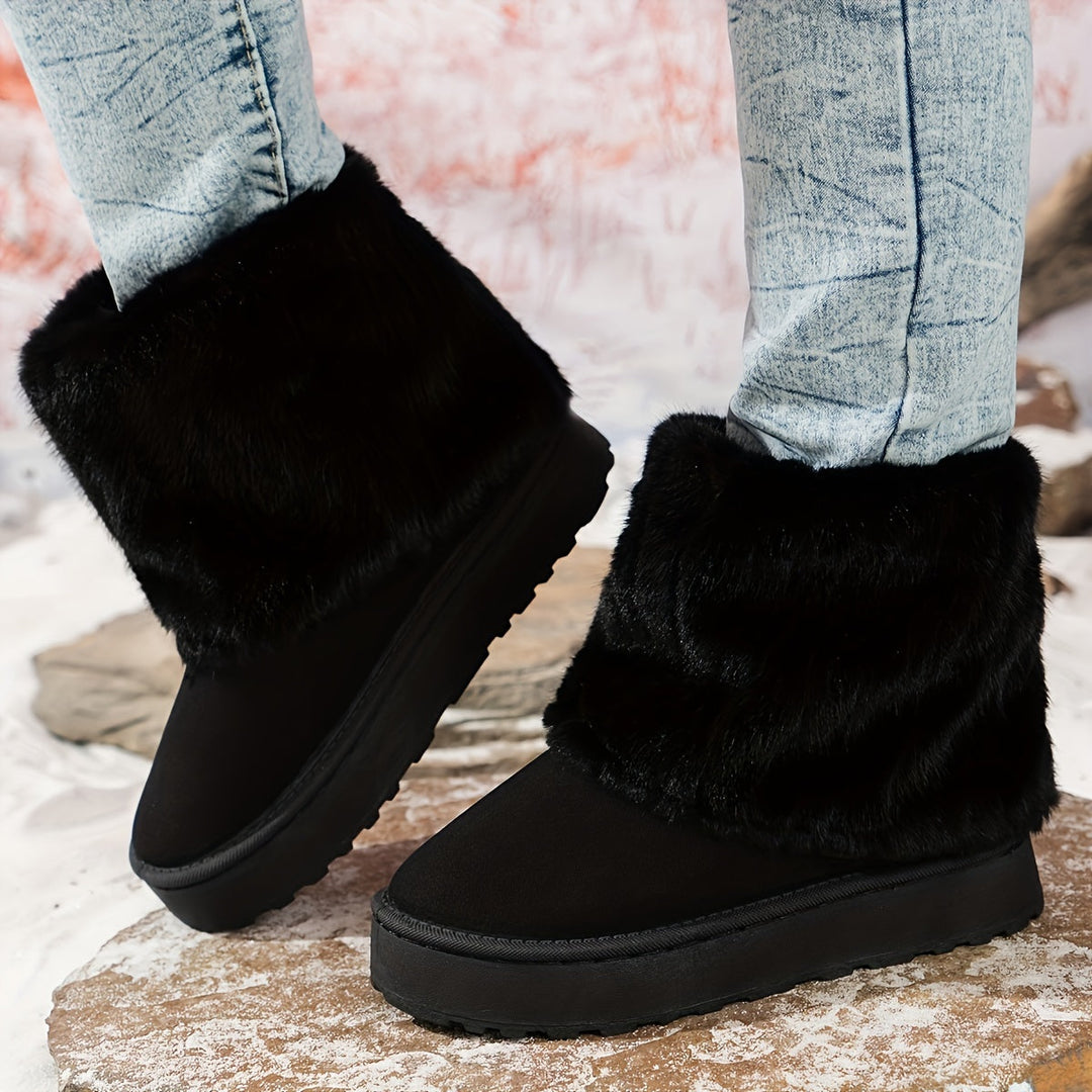 Women's Cozy Platform Ankle Cowboy Boots (4)
