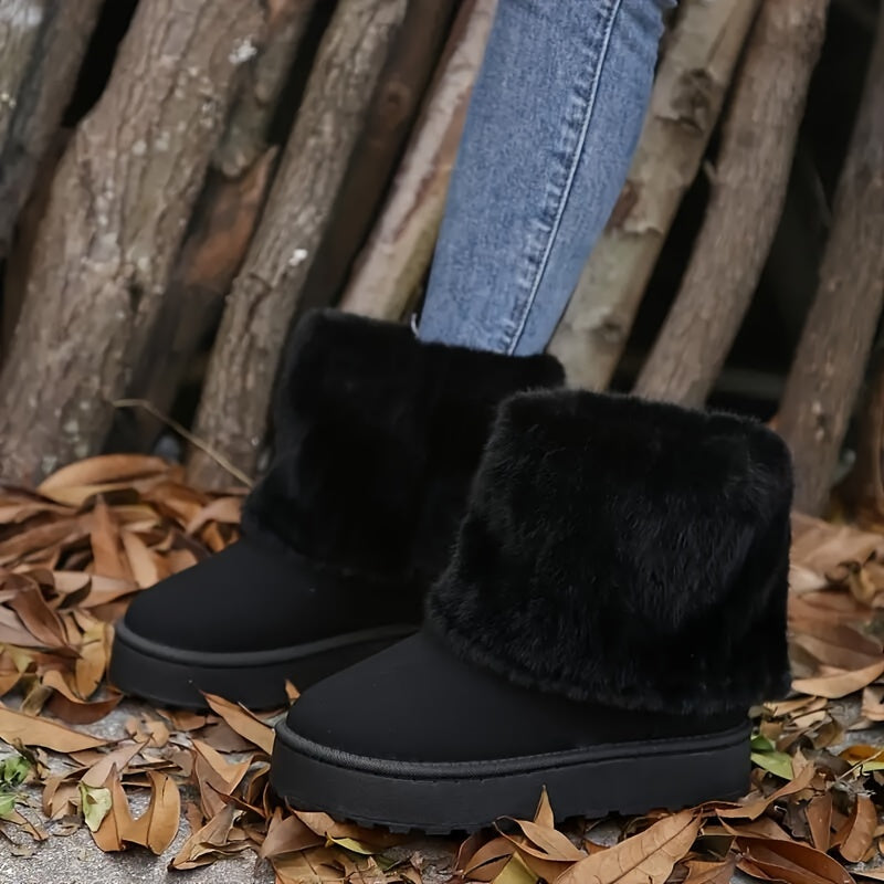 Women's Cozy Platform Ankle Cowboy Boots (7)