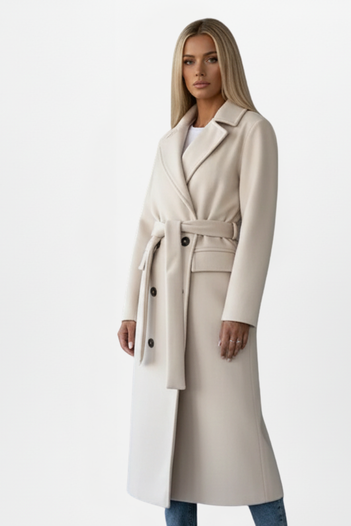 Women's Double-Breasted Long Winter Coat (3)