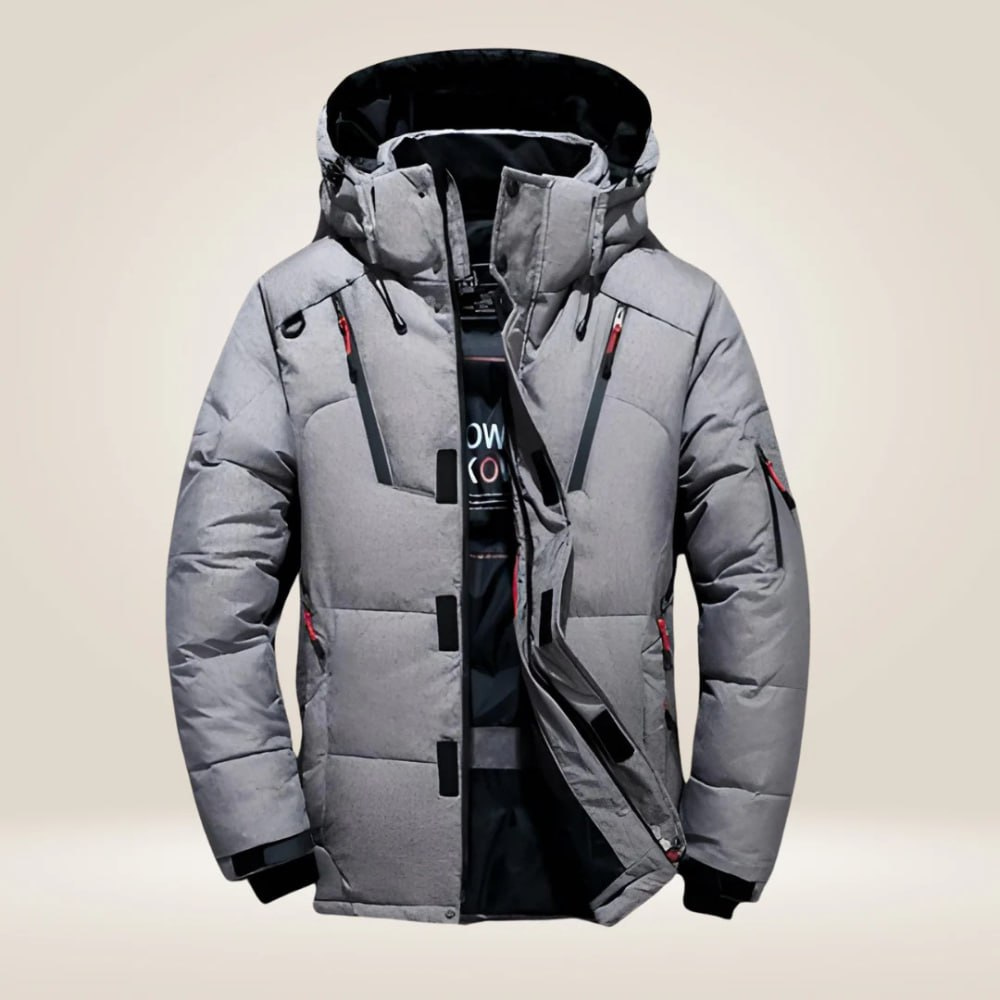 Women's Down Jacket, Weather-Resistant Puffer in Grey