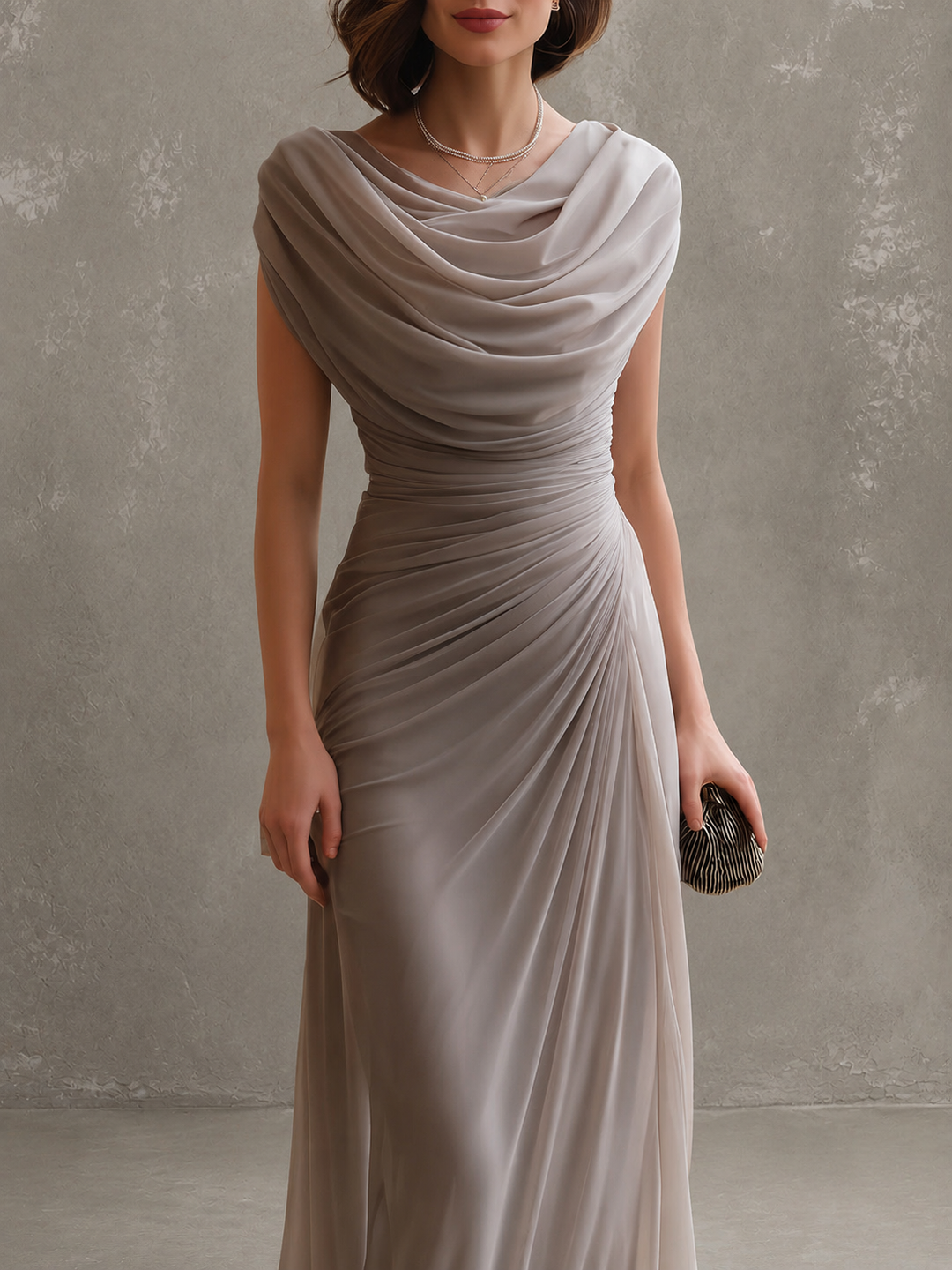 Women's Draped Maxi Christmas Party Dress (7)