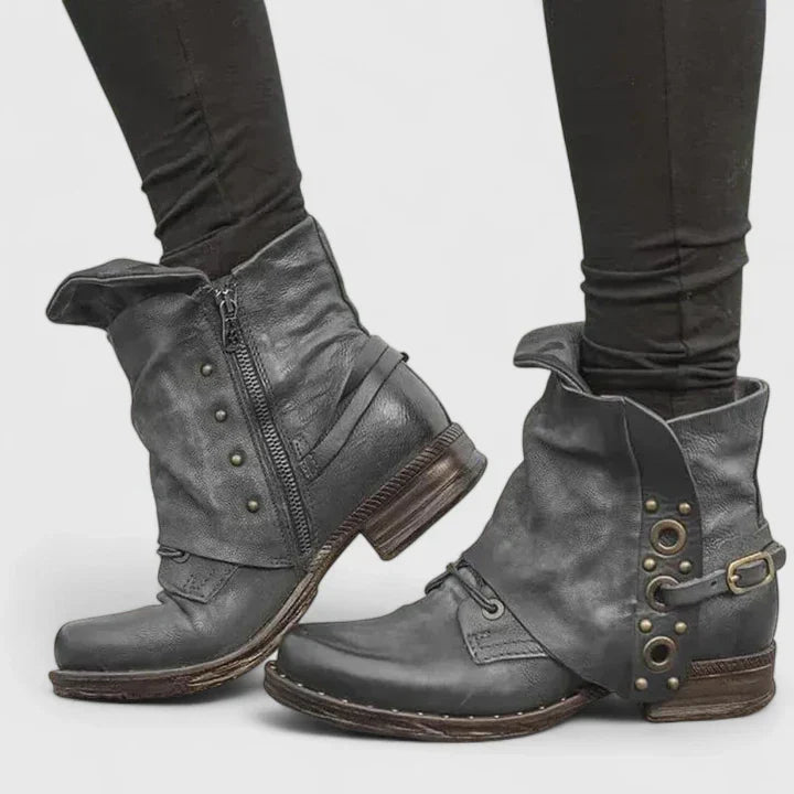 Women's Durable Everyday Knee High Boots in Grey