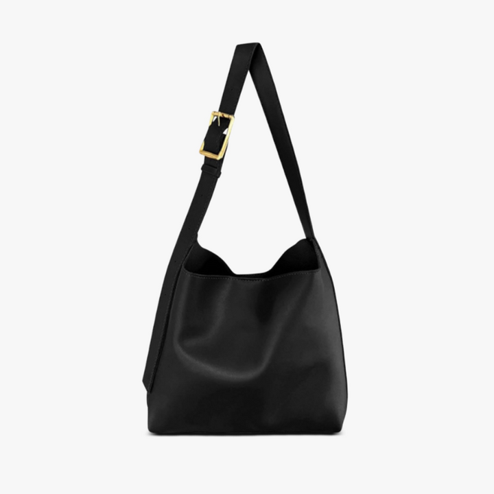 Women's Elegant Buckle Tote for Everyday Wear in Black