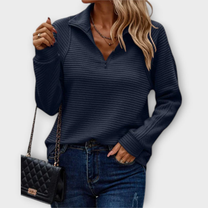 Women's Elegant Everyday Sweater for Autumn in Blue