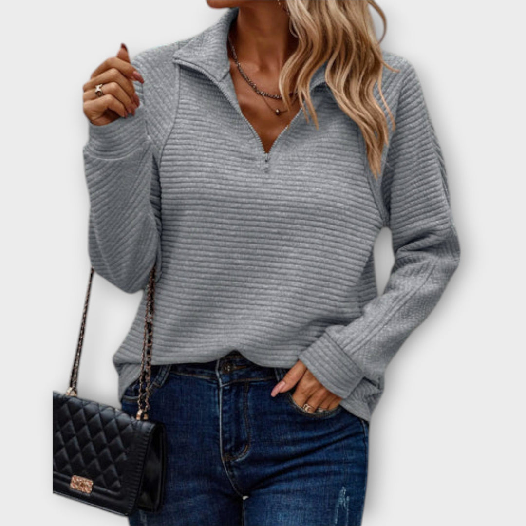 Women's Elegant Everyday Sweater for Autumn in Grey