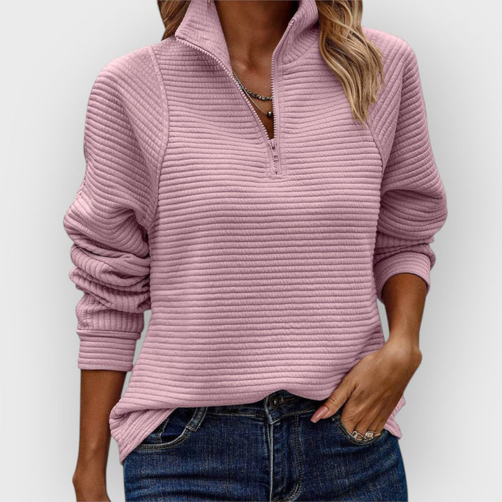 Women's Elegant Everyday Sweater for Autumn in Light Pink