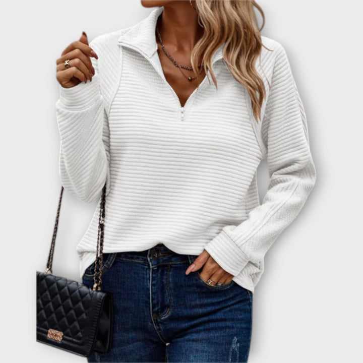 Women's Elegant Everyday Sweater for Autumn in White