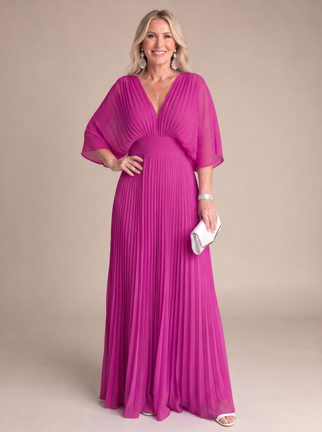 Women's Elegant Maxi Sequin Party Dress in Pink