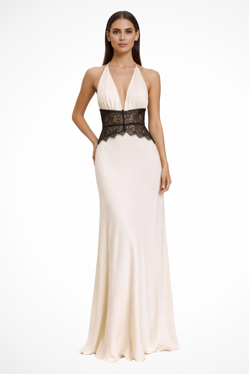 Women's Elegant Maxi Wedding Guest Dress in White