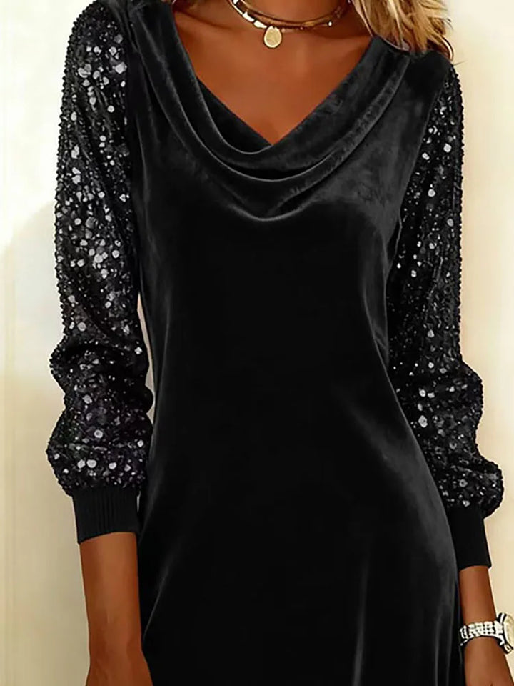 Women's Elegant Velvet Midi Dress for Celebrations (5)