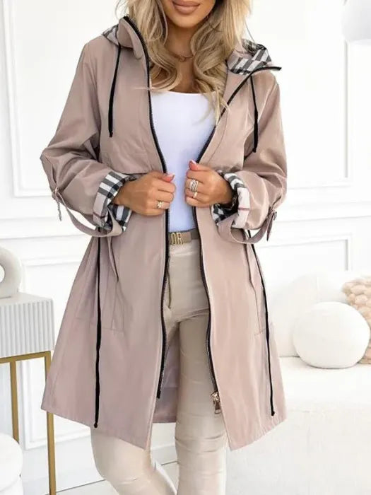 Women's Elegant Water-Resistant Trench Coat in Beige