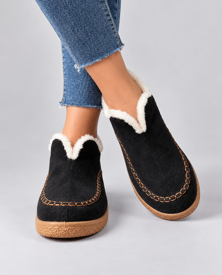 Women's Everyday Cozy Slip-On Knee High Boots in Black