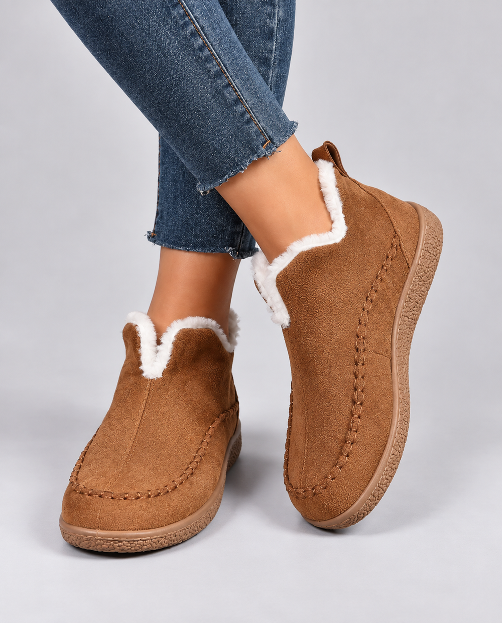 Women's Everyday Cozy Slip-On Knee High Boots in Brown