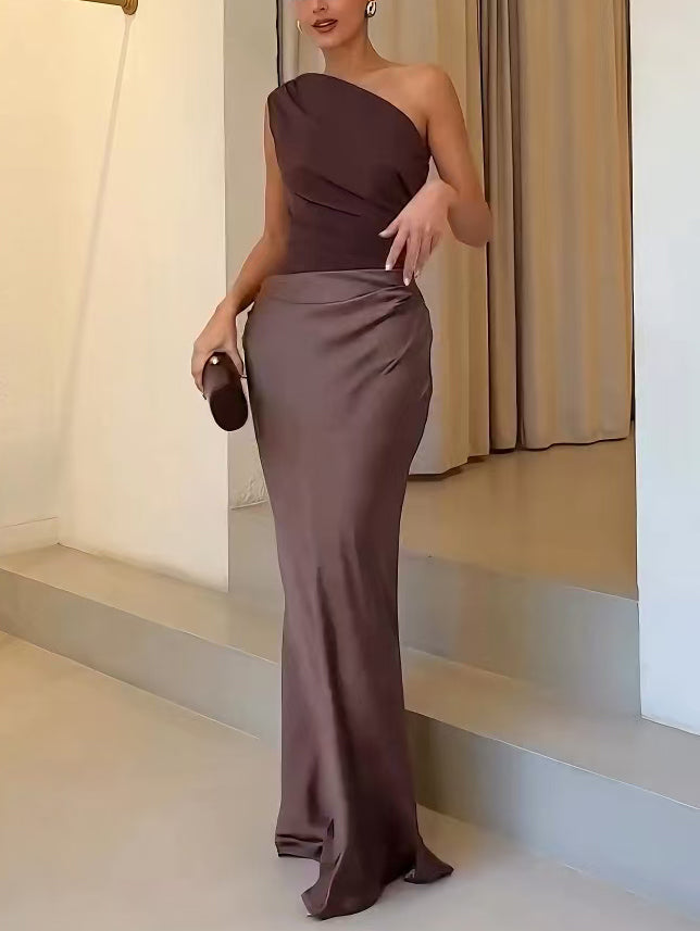 Women's Floor-Length One-Shoulder Sequin Party Dress (6)