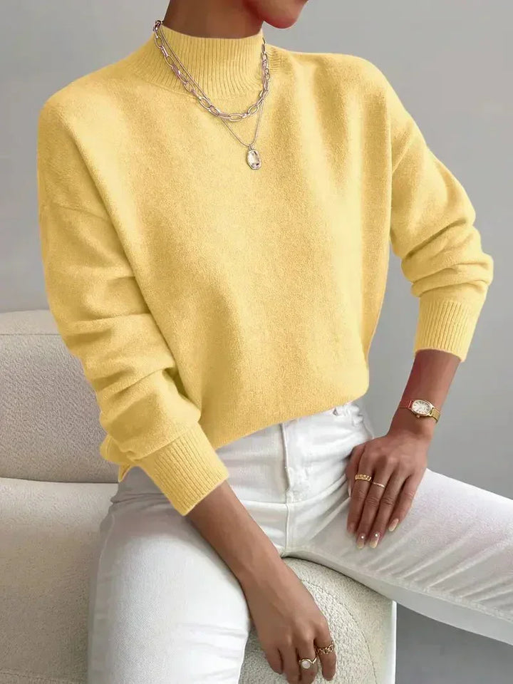 Women's Funny Christmas Jumpers with Turtleneck in Yellow