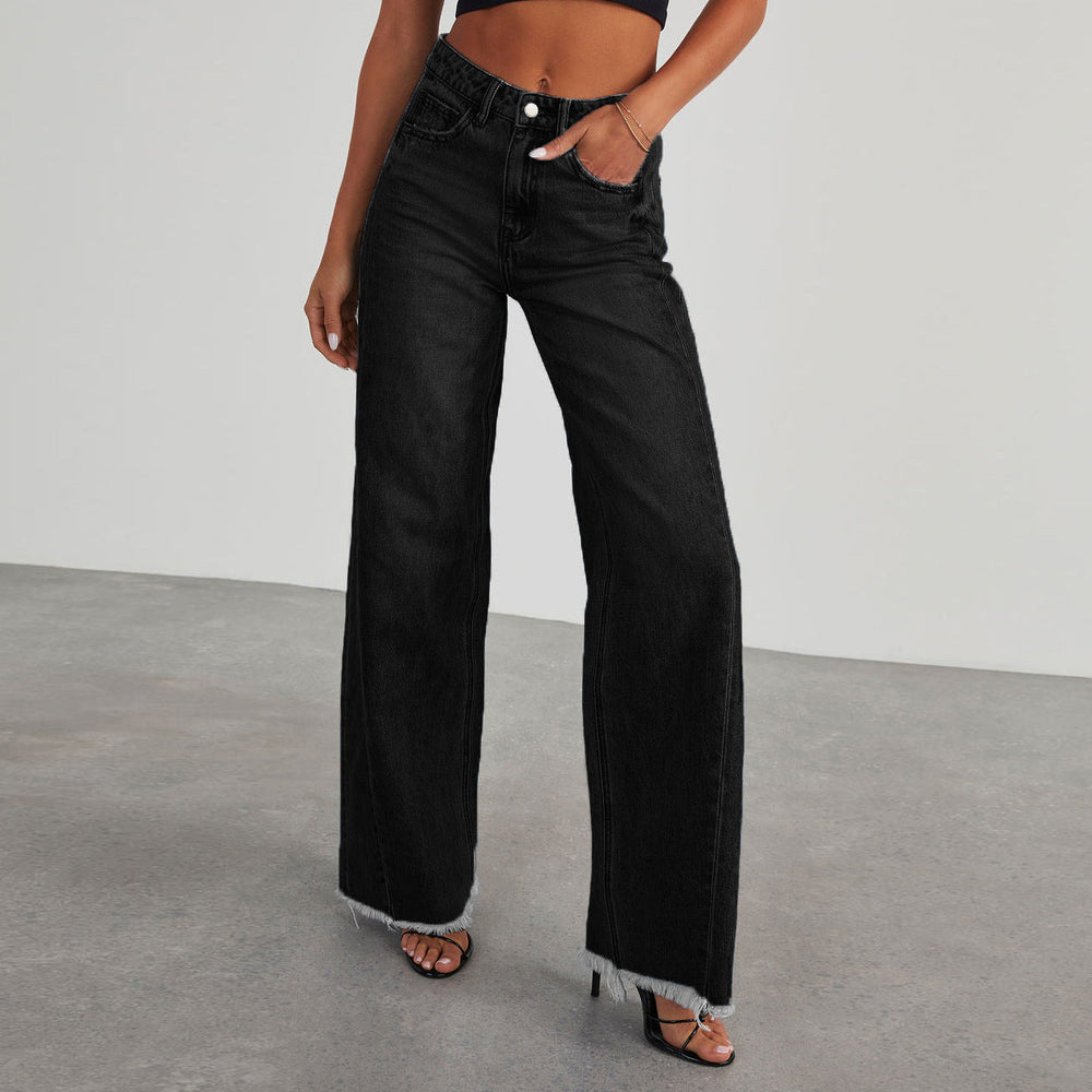 Women's High-Waisted Wide Leg Jeans in Black