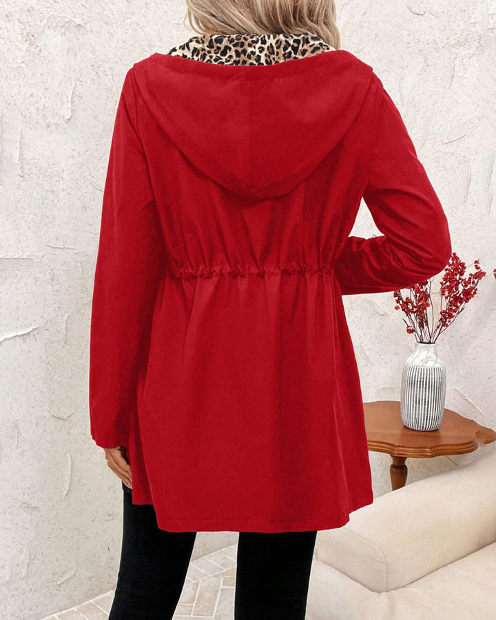 Women's Hooded Polyester Coat with Reversible Design (5)