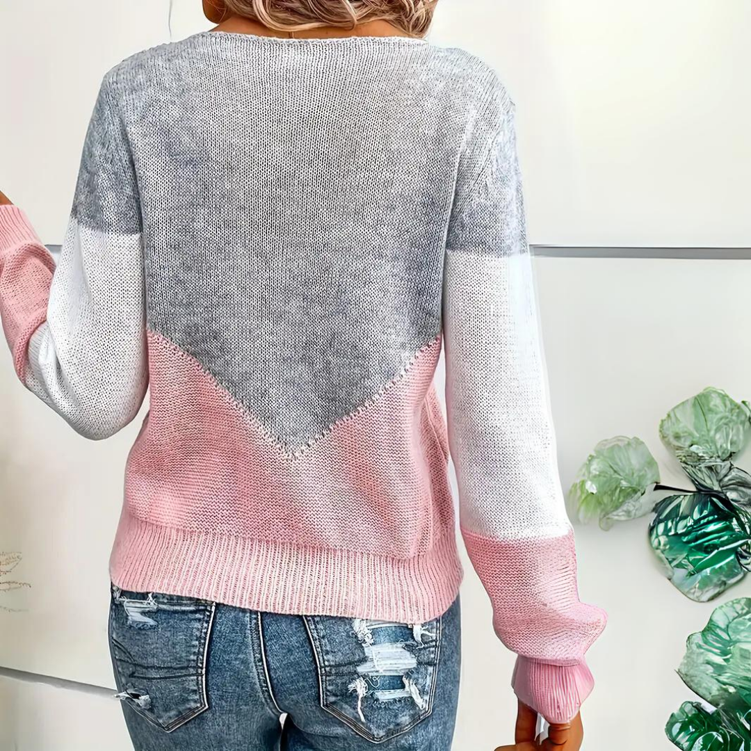 Women's Jumper Dress, Colourblock Relaxed Fit (4)