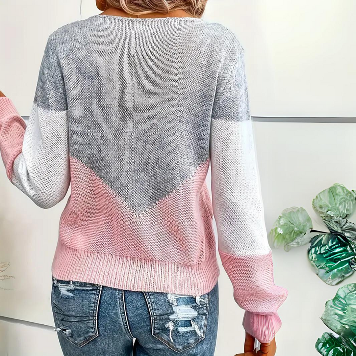 Women's Jumper Dress, Colourblock Relaxed Fit (4)
