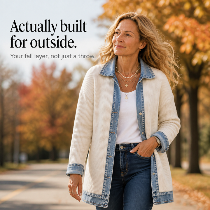 Women's Jumper in Textured Knit with Denim (9)