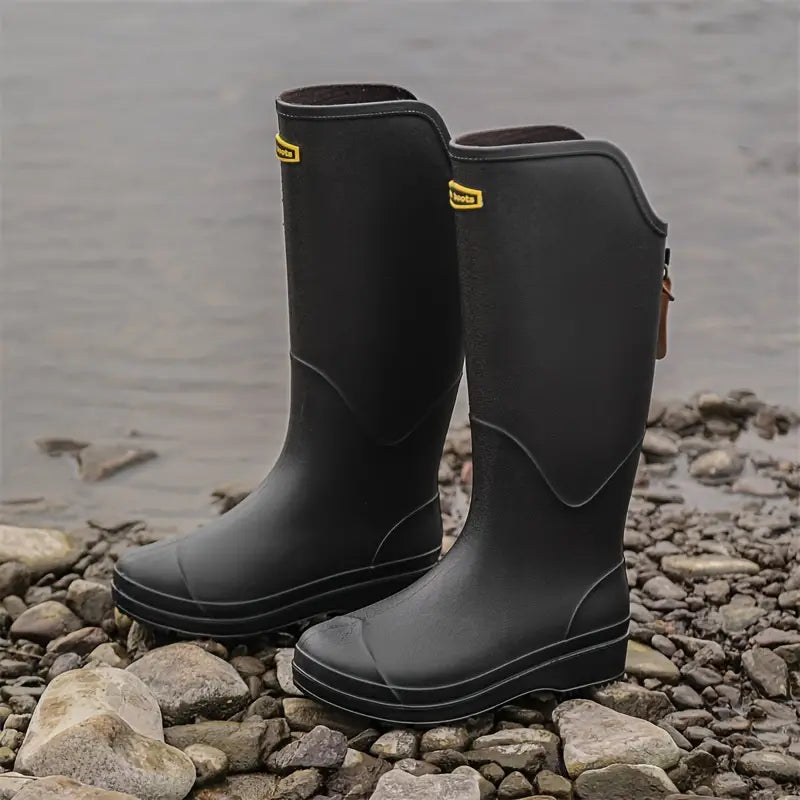 Women's Knee High Boots for Wet Weather in Black