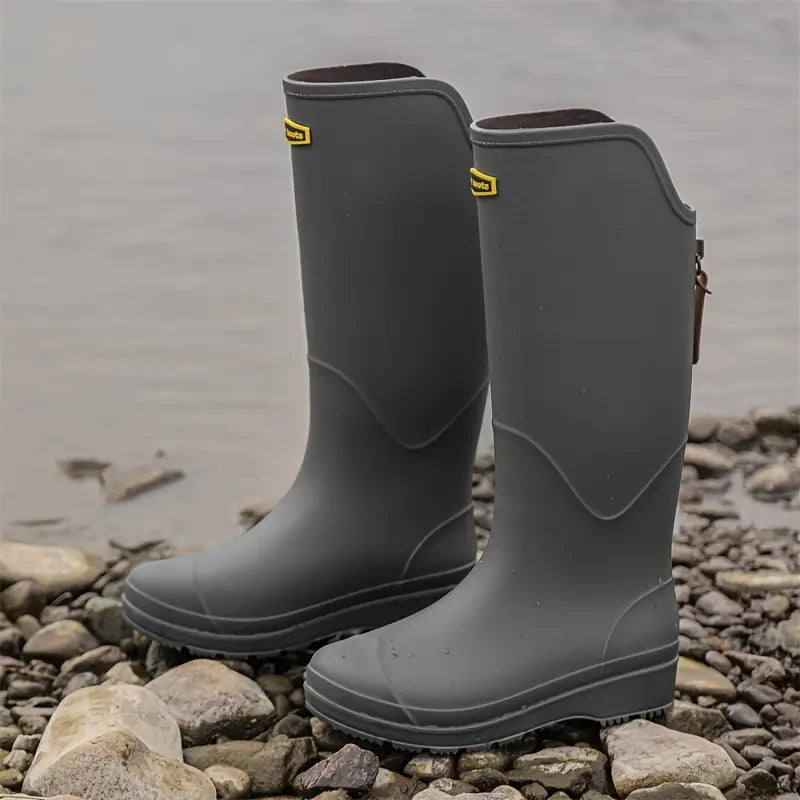 Women's Knee High Boots for Wet Weather in Dark Grey