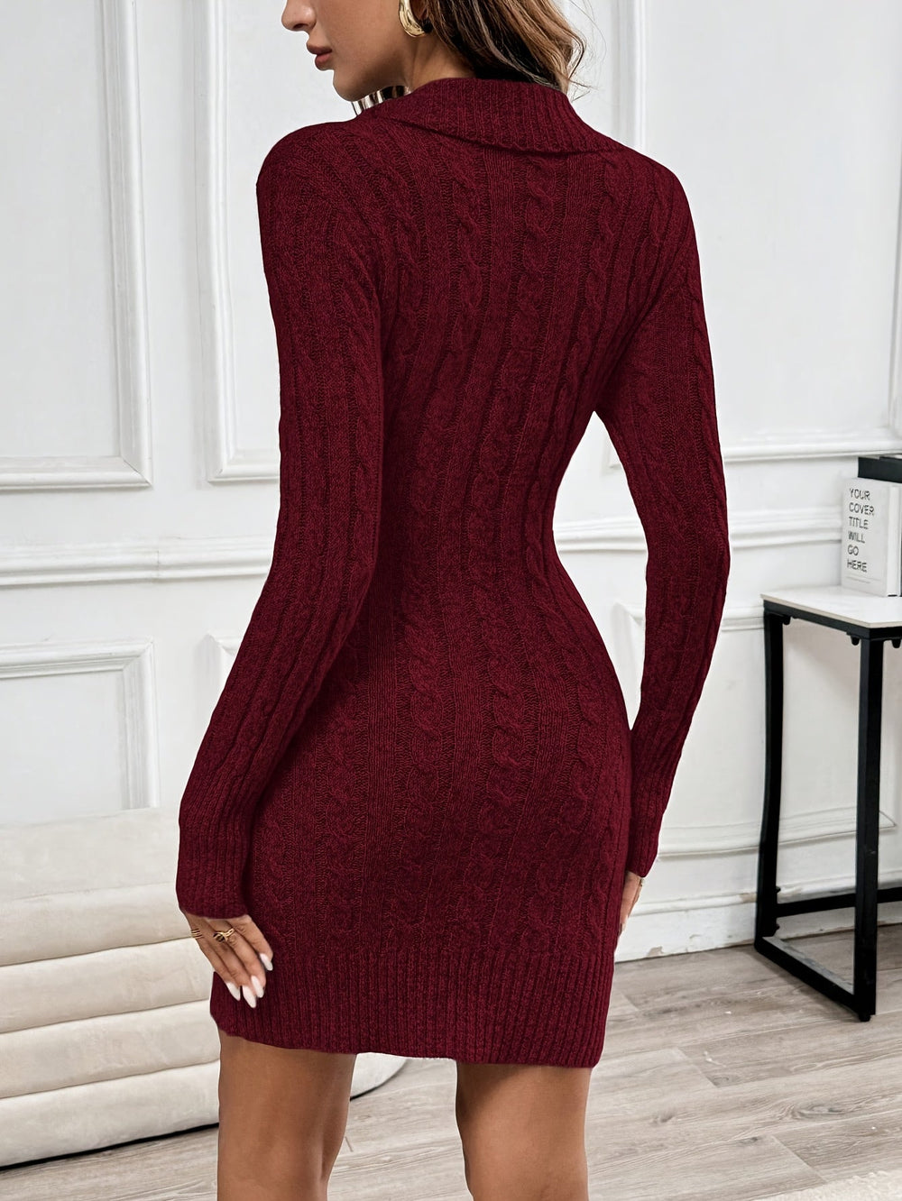 Women's Knitted Midi Dress for Autumn Parties (2)