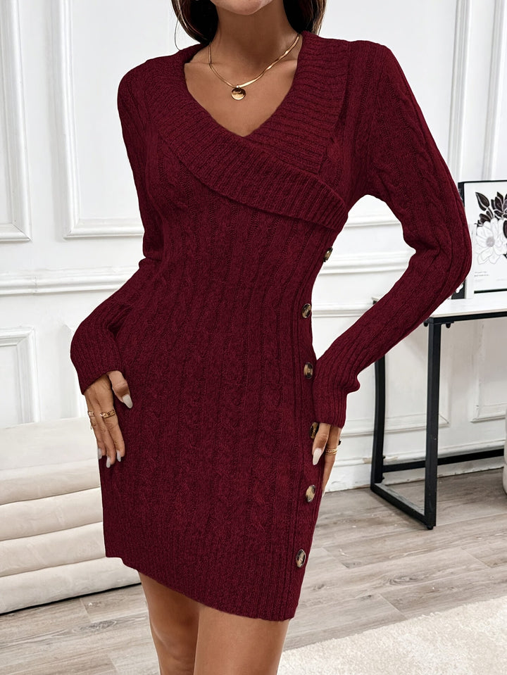 Women's Knitted Midi Dress for Autumn Parties (3)