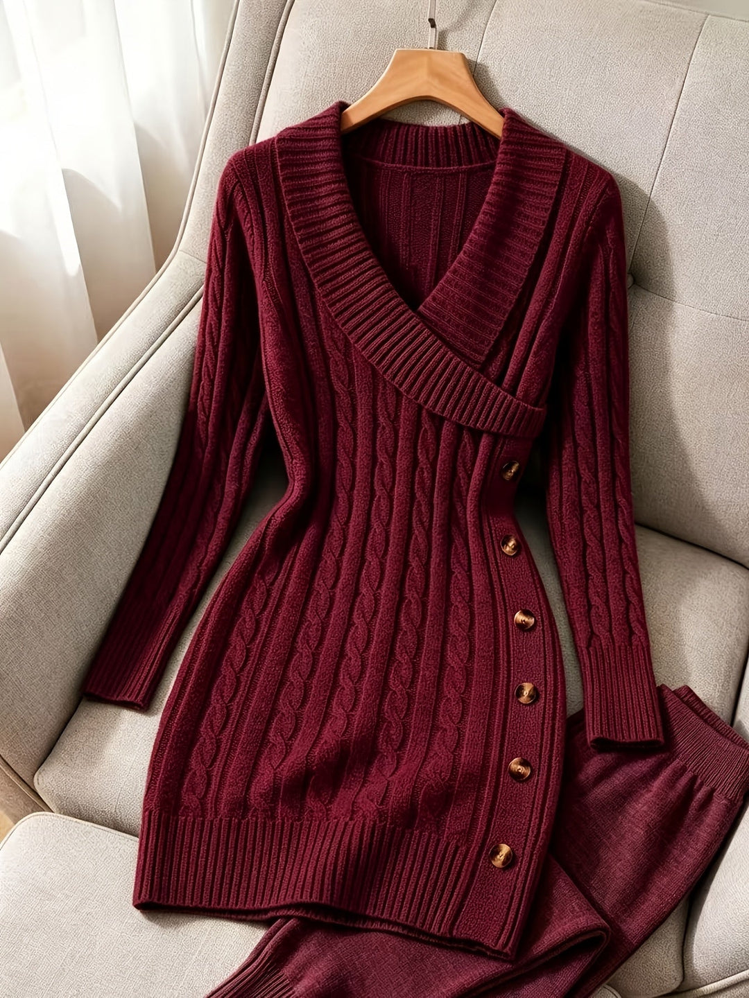 Women's Knitted Midi Dress for Autumn Parties (6)