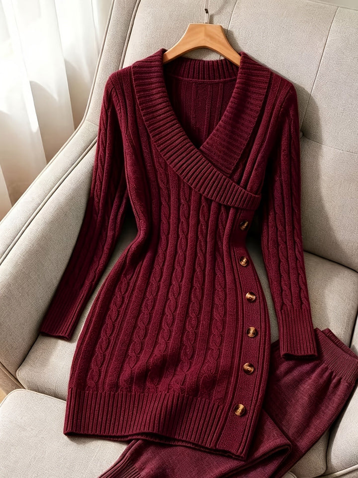 Women's Knitted Midi Dress for Autumn Parties (6)